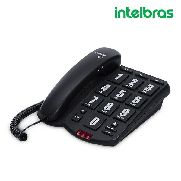 Telefone com Fio com Teclas Grandes Tok Fácil Preto - Intelbras