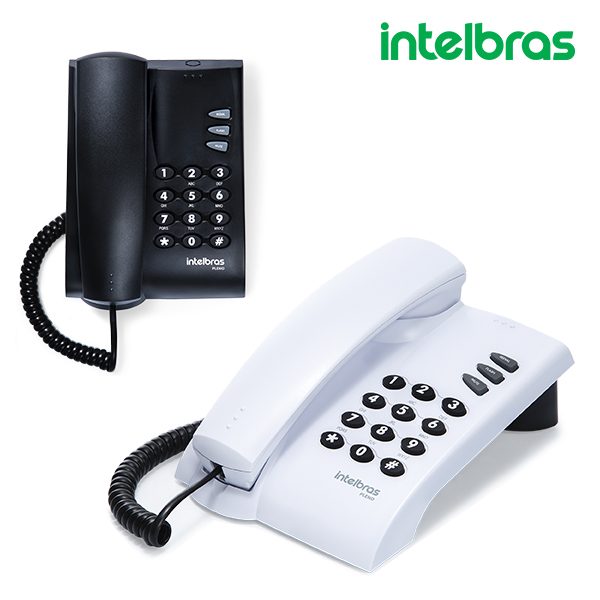 Telefone com Fio sem Chave Pleno Branco ou Preto - Intelbras