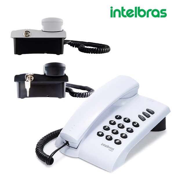 Telefone com Fio e com Chave Pleno Branco ou Preto - Intelbras