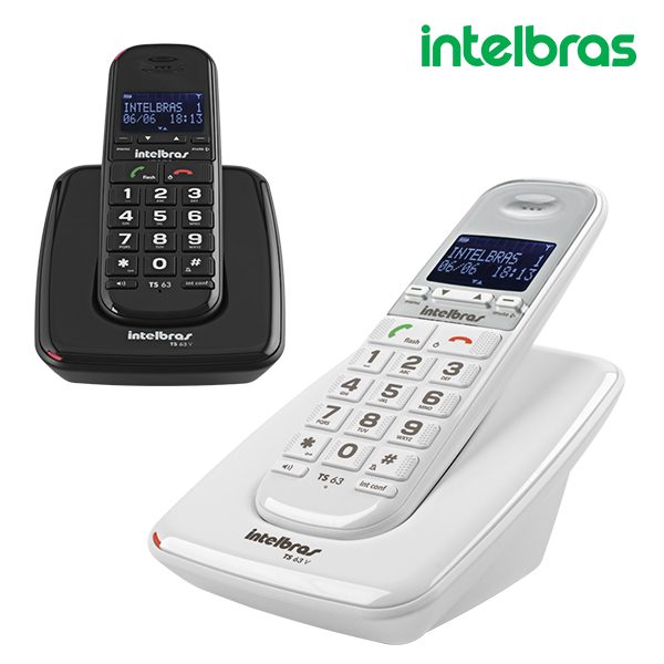 Telefone sem Fio Digital TS 63 V Branco ou Preto - Intelbras